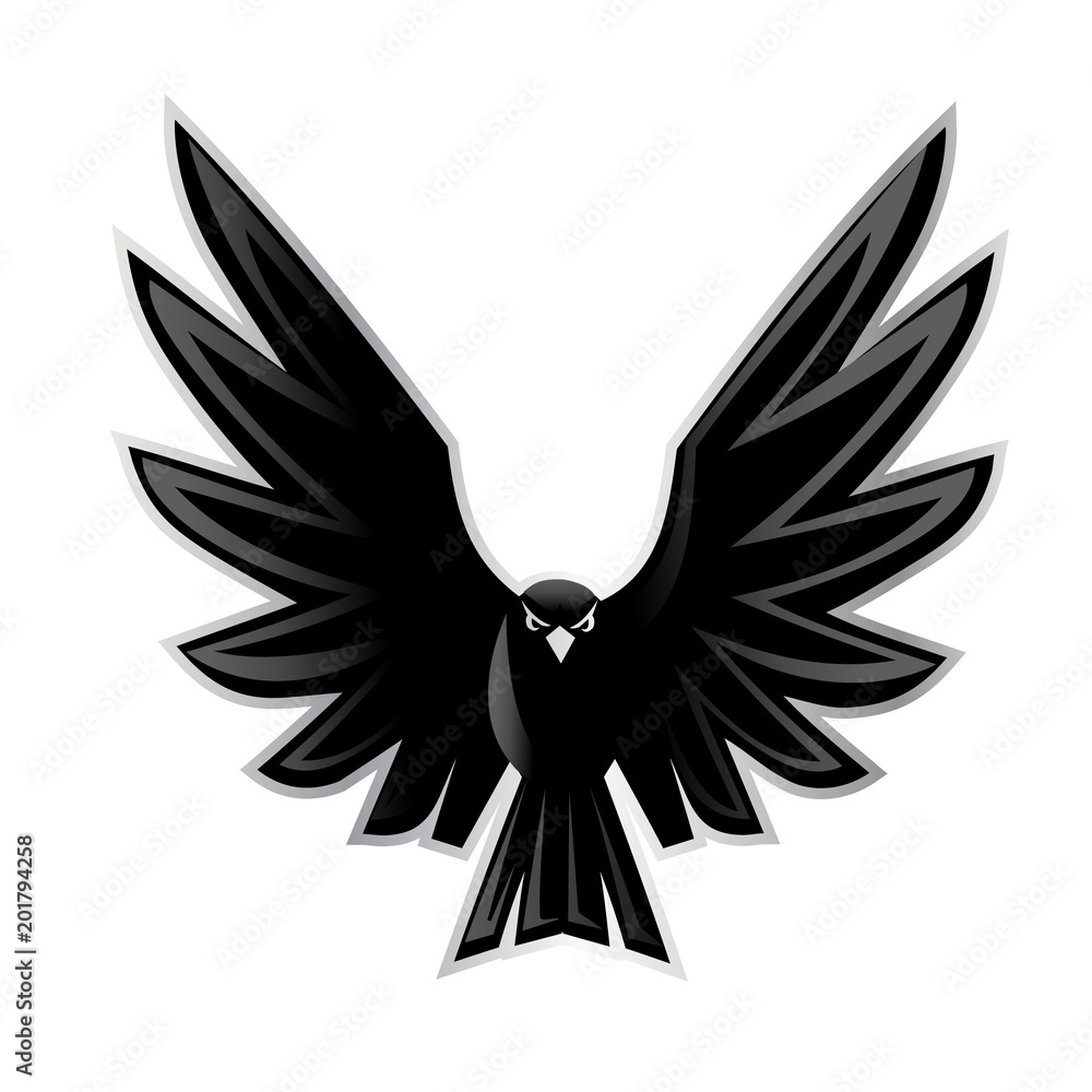 Obraz premium vector illustration of a open wings eagle