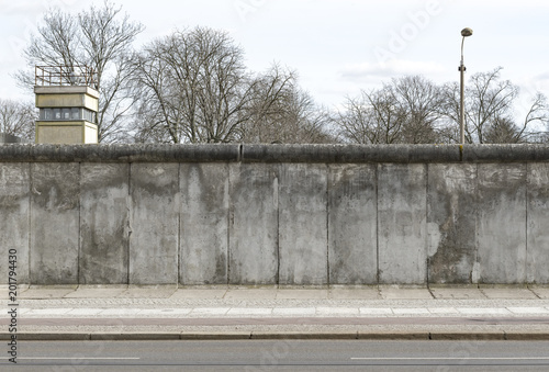 Berlin wall and watchtower