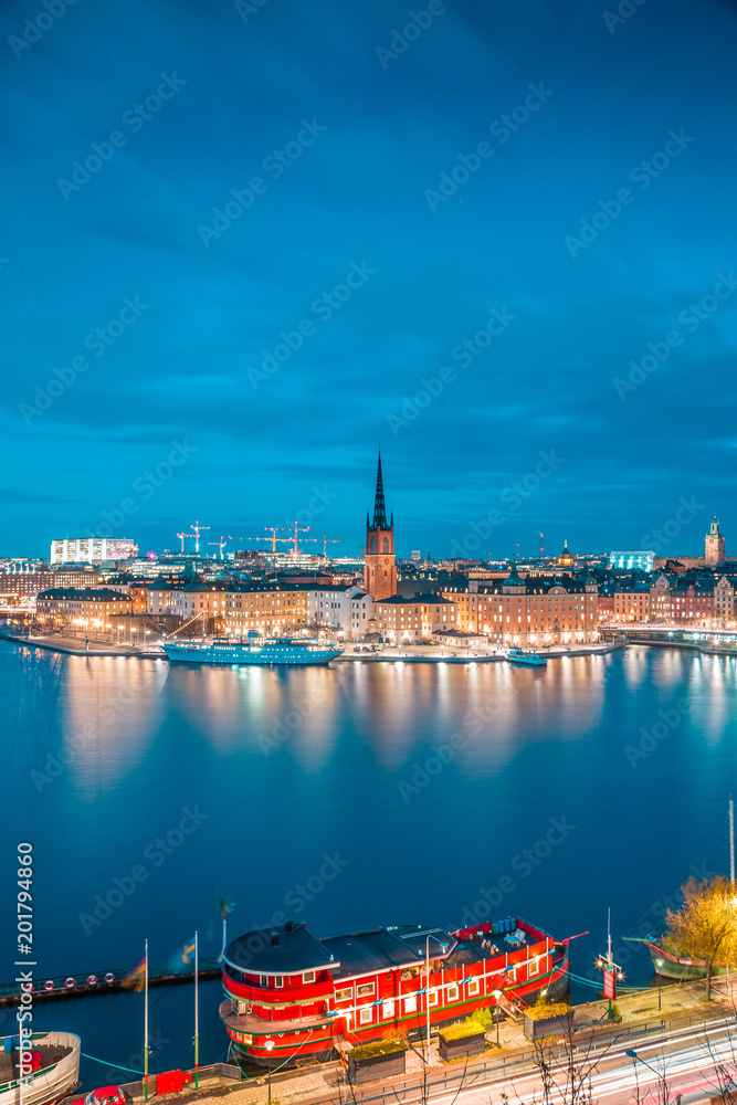 Obraz premium Stockholm skyline at twilight, Sweden, Scandinavia