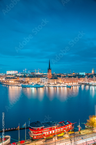 Stockholm skyline at twilight, Sweden, Scandinavia