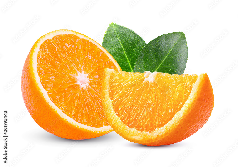 orange isolated on white background - obrazy, fototapety, plakaty 