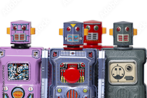 Vintage tin robot toys photo