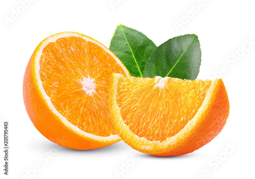 Fotografiet orange isolated on white background
