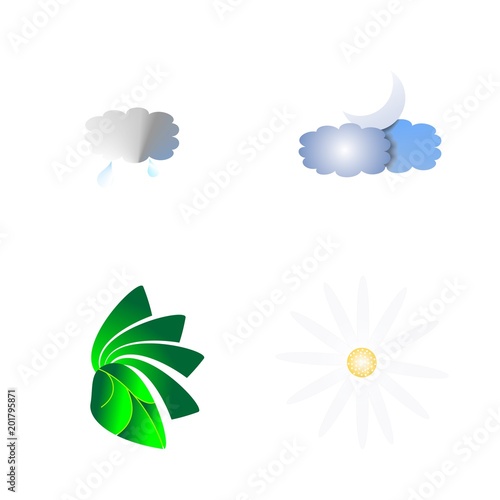 icon Nature with exotic, forest, flower, natural and cloud