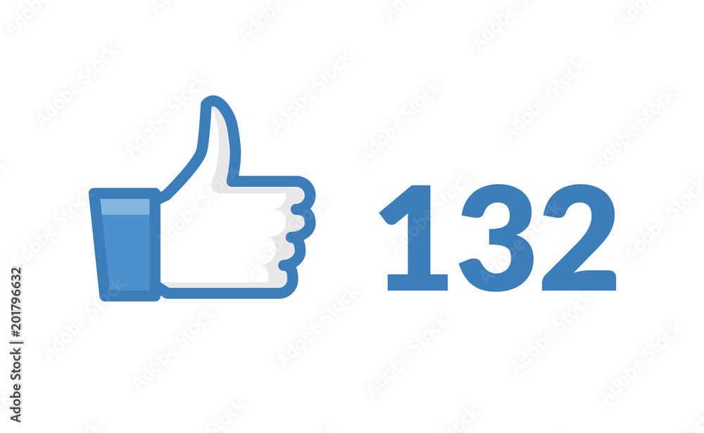 Thumbs up like social network icon. New likes number appreciation online. Web blogging concept Thumbs up like social network icon. New likes number appreciation online. Web blogging concept