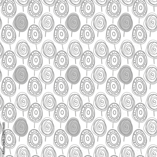 scandinavian doodle monochrome forest  pattern