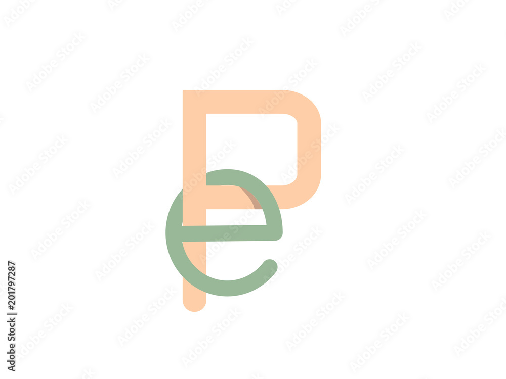 Fototapeta premium PE and EP Initial Logo for your startup venture