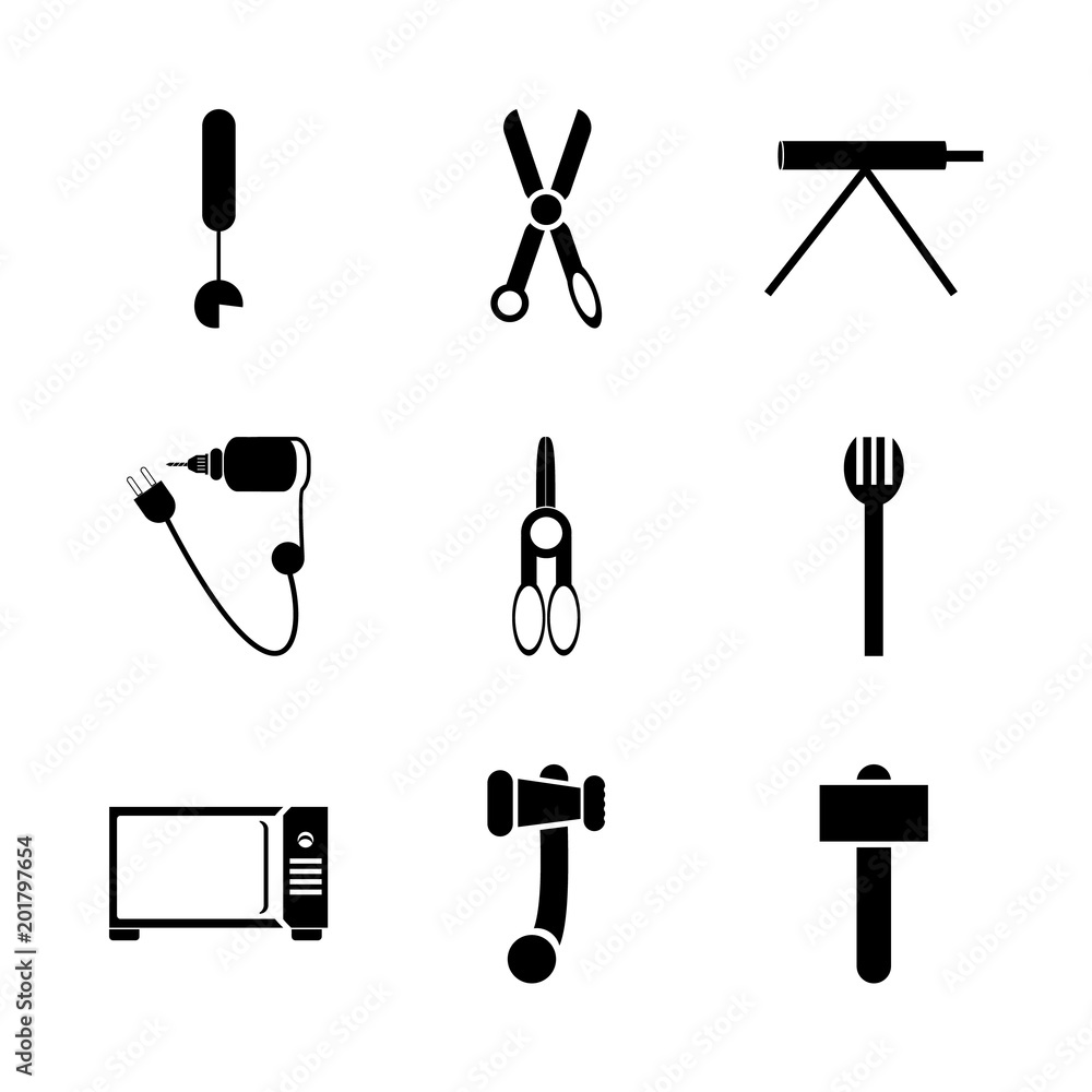 Fototapeta premium icon Instruments And Tools with vector, sing, snip, equipment and cut
