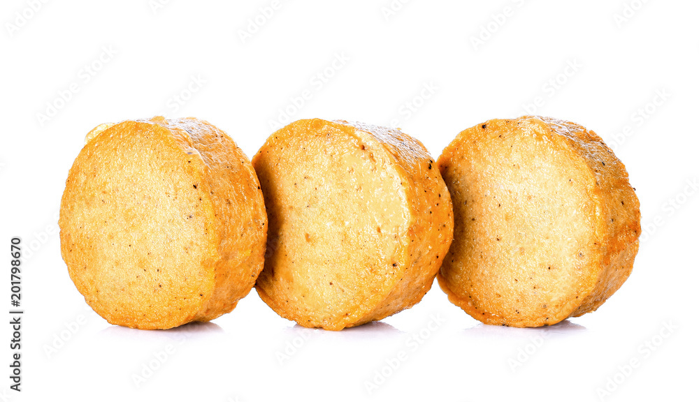 Vietnamese Pork Sausage fried on white background Vietnamese Pork Sausage fried on white background