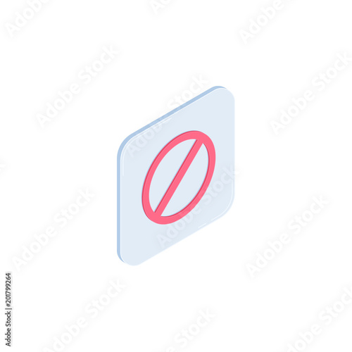 Stop vector isometric icon isolated on white background