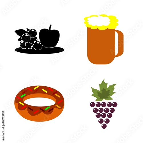 icons about Food with beer, tasty, grape, bar and grapes