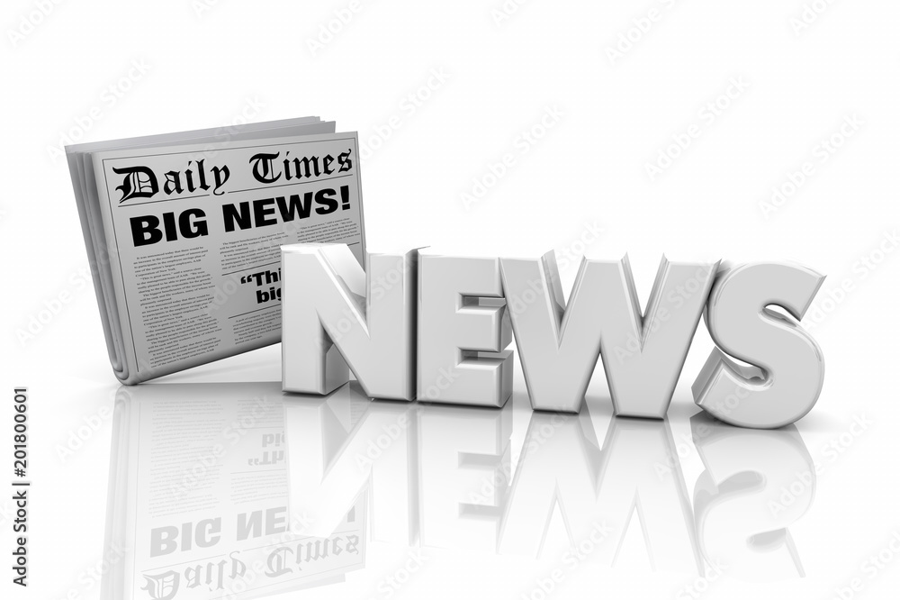 News Headlines Articles Announcement Word 3d Illustration News Headlines Articles Announcement Word 3d Illustration