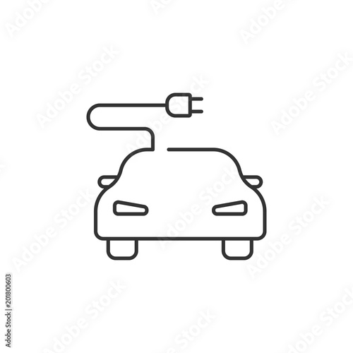Line electric car icon. Simple element illustration. Line electric car symbol design from Ecology collection set. Can be used in web and mobile © shams89