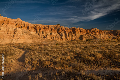 Beautiful moody landscape of Cathedral Gorge State Park at sunset in Nevada, USA. © SEvelyn