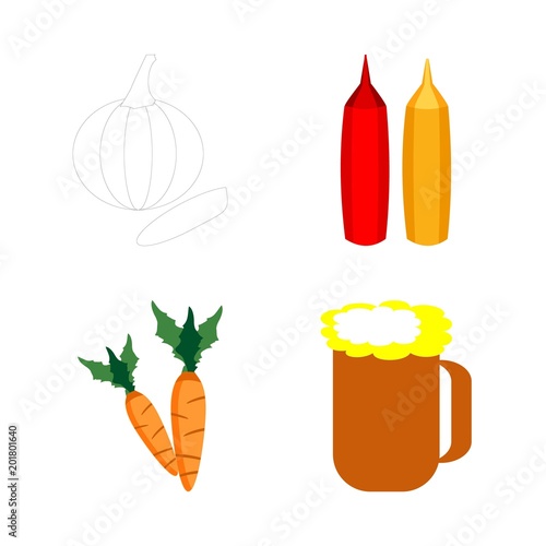 icons about Food with diet, fresh, menu, carrot and fastfood