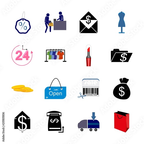 icon Shopping Tools with working, pound, fashion, packing and repayment