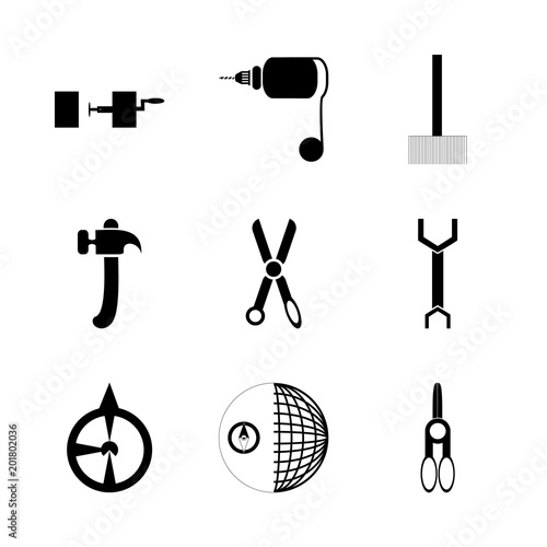 icon Instruments And Tools with handle, west, drawing, flat and journey