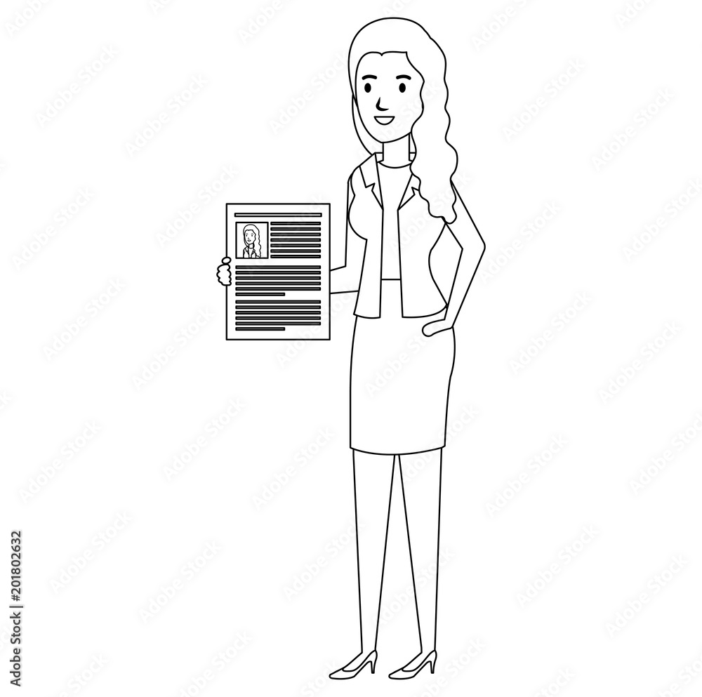 businesswoman with curriculum avatar character vector illustration design businesswoman with curriculum avatar character vector illustration design