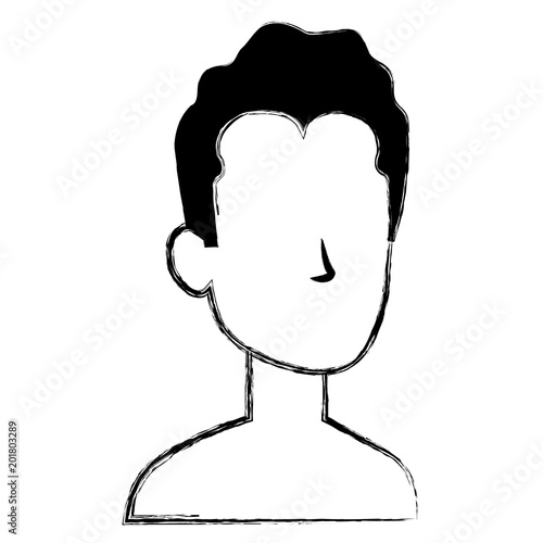 young man shirtless avatar character vector illustration design