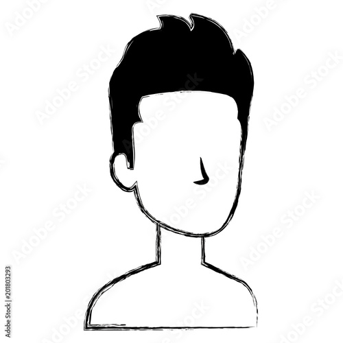 young man shirtless avatar character vector illustration design