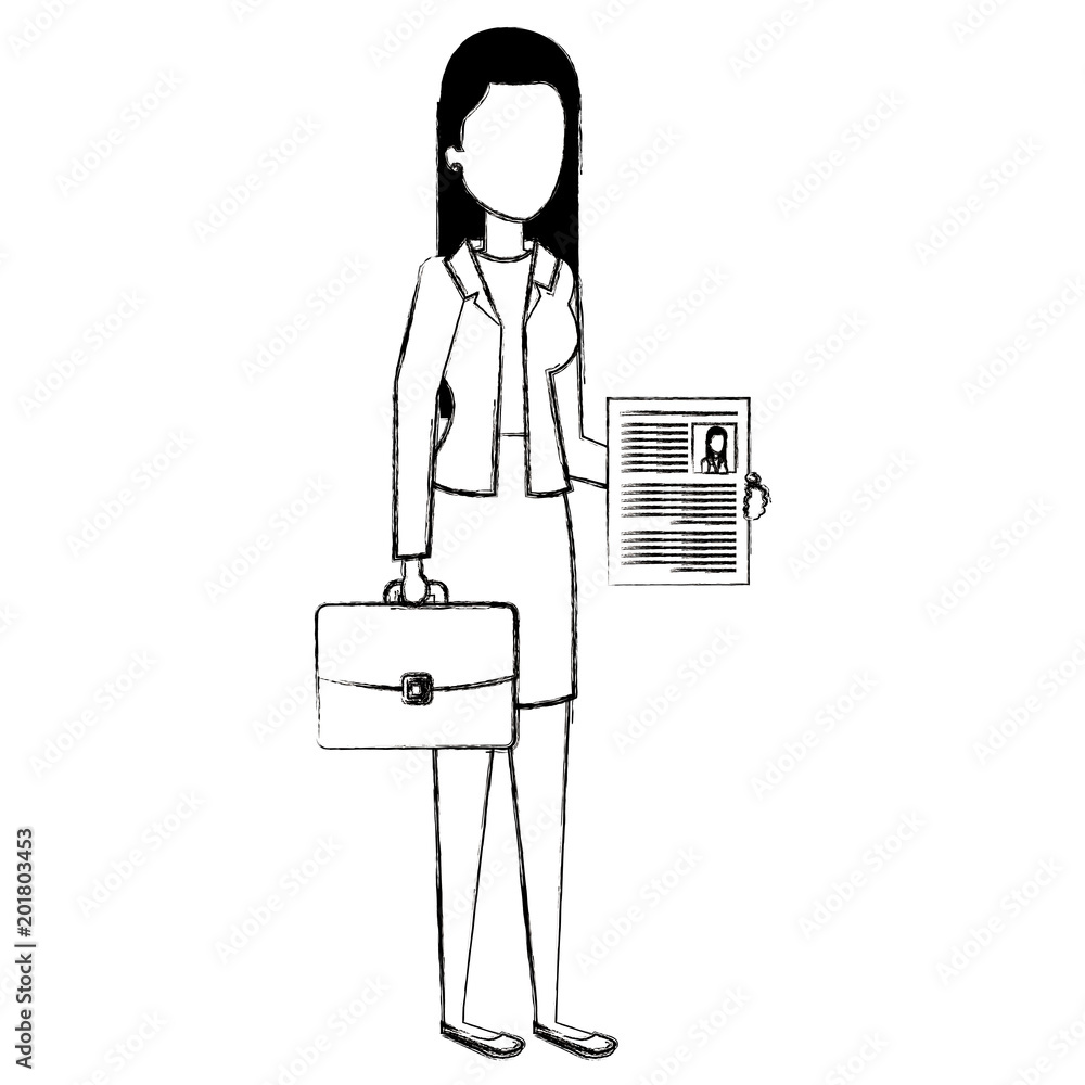 beautiful businesswoman with portfolio avatar character vector illustration beautiful businesswoman with portfolio avatar character vector illustration