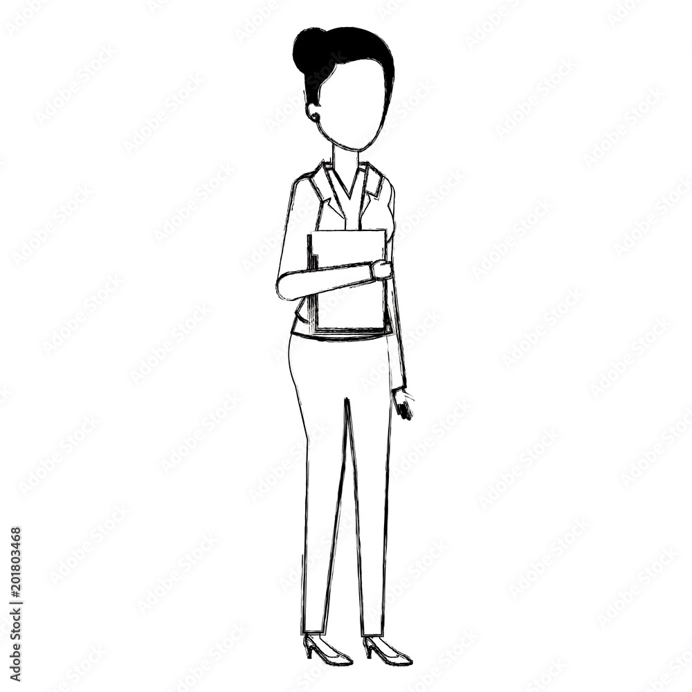 businesswoman with folder documents avatar character vector illustration businesswoman with folder documents avatar character vector illustration