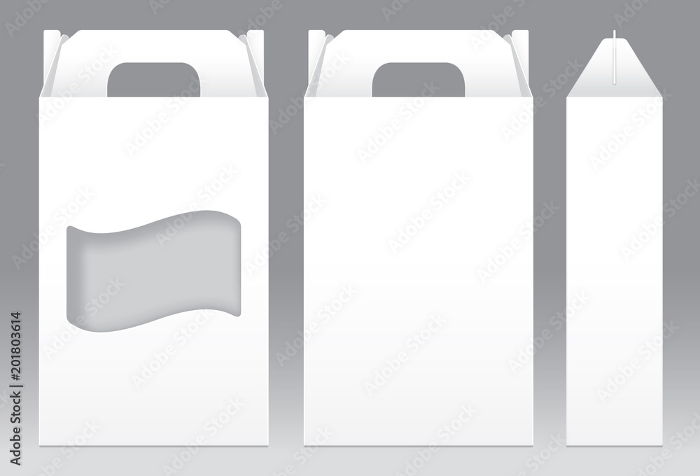 Tall Box White window shape cut out Packaging Template blank. Empty Box white Template for design product package gift box, White Box packaging paper kraft card board package Tall Box White window shape cut out Packaging Template blank. Empty Box white Template for design product package gift box, White Box packaging paper kraft card board package