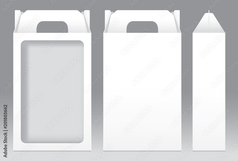 Tall Box White window shape cut out Packaging Template blank. Empty Box white Template for design product package gift box, White Box packaging paper kraft card board package Tall Box White window shape cut out Packaging Template blank. Empty Box white Template for design product package gift box, White Box packaging paper kraft card board package
