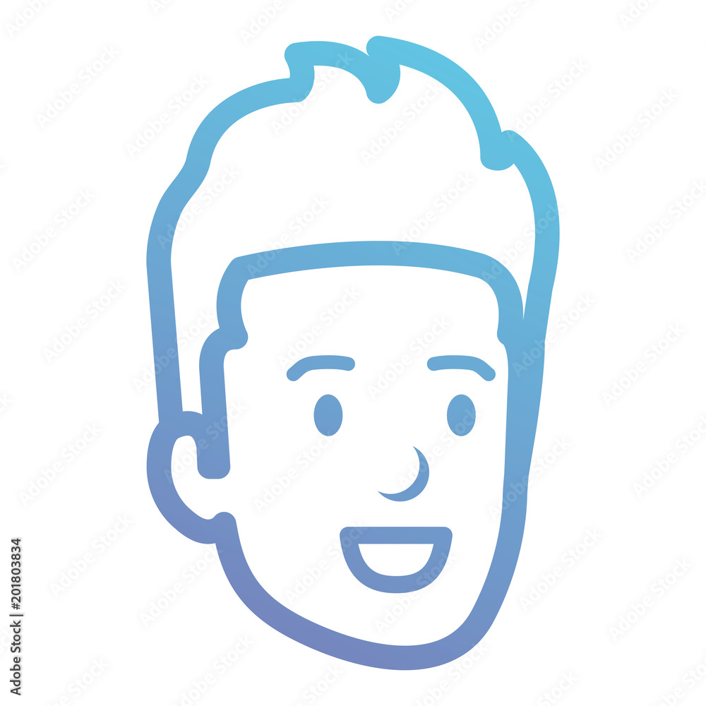Fototapeta premium young man head avatar character vector illustration design