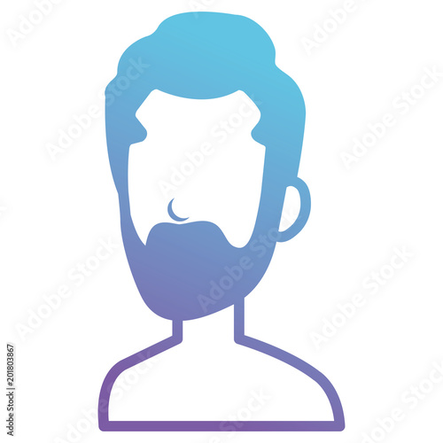 young man with beard shirtless avatar character vector illustration design