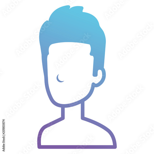 young man shirtless avatar character vector illustration design