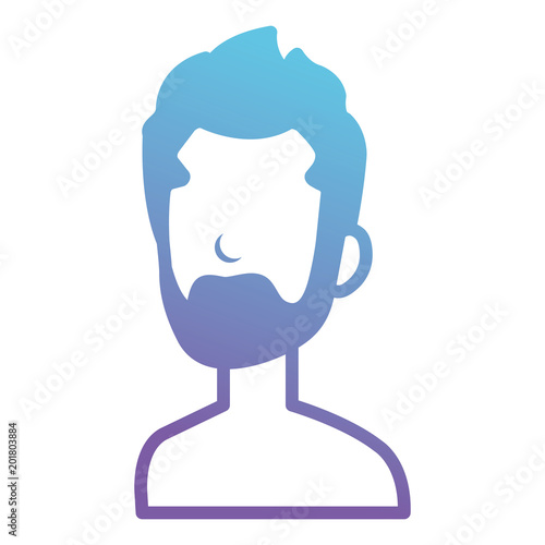 young man with beard shirtless avatar character vector illustration design