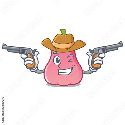 Cowboy rose apple character cartoon