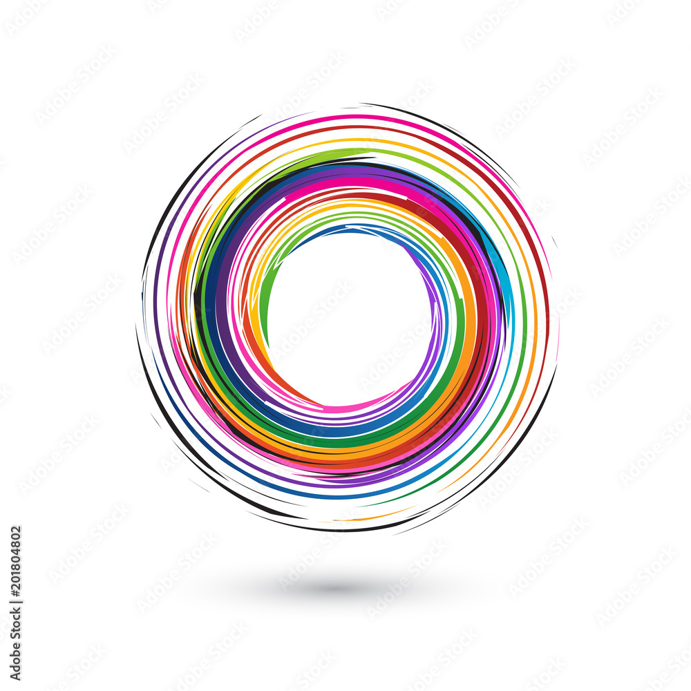 Logo swirly palette of colors and waves icon vector Logo swirly palette of colors and waves icon vector