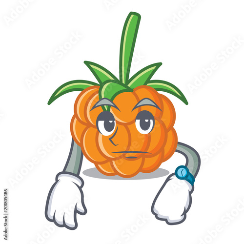 Waiting cloudberry mascot cartoon style