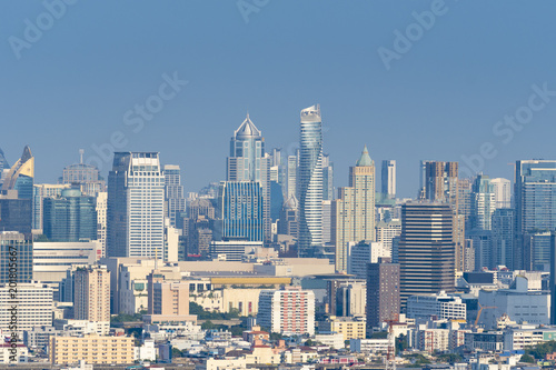 Urban modern business district city skyline.