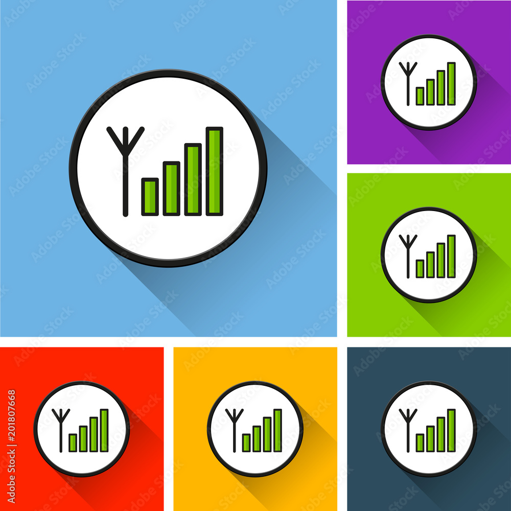 signal bars icons with long shadow signal bars icons with long shadow