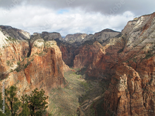 View from the viewpoint on top of Angels Landing, Zion National Park, Utah, USA