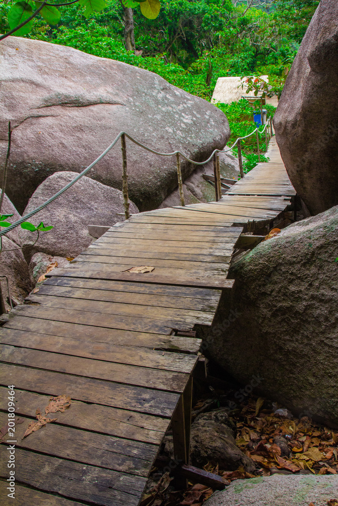 Fototapeta premium Wooden steps in Thai