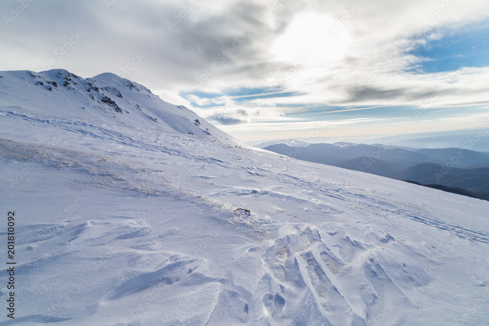 Bright winter scenery in the Alps with fresh snow Bright winter scenery in the Alps with fresh snow