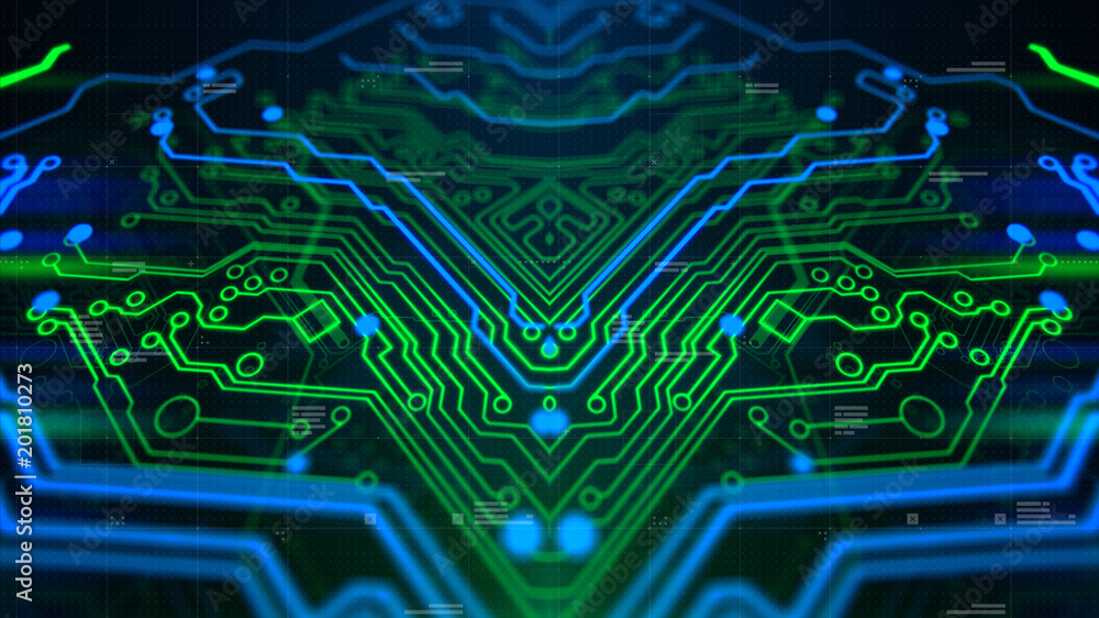 Digital Technology Concept Background. 3d Illustration. Wallpaper  background. Digital integrated Technology. Circuit board futuristic server  code processing. Stock Illustration | Adobe Stock