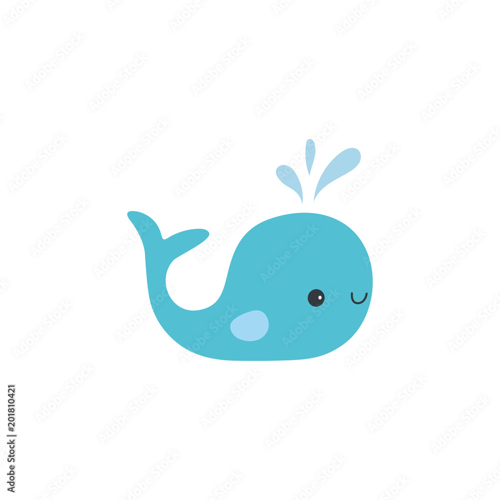 Vector cartoon whale