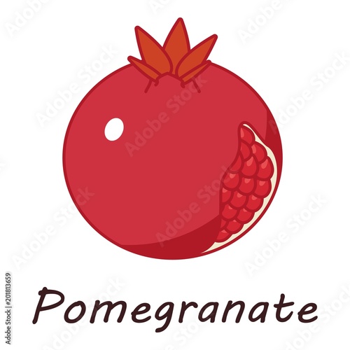 Pomergranate icon. Isometric illustration of pomergranate vector icon for web