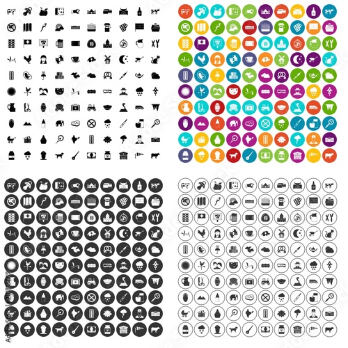 100 cow icons set vector in 4 variant for any web design isolated on white