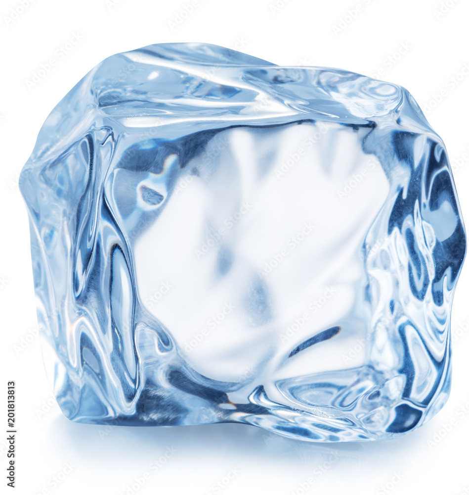 Obraz premium Ice cube. Macro shot. Clipping path.