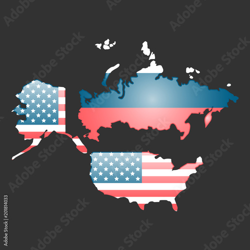 USA and Russia countries maps