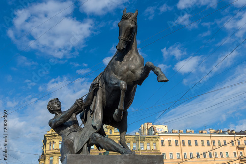 RUSSIA, SAINT PETERSBURG - AUGUST 18, 2017: Famous sculpture 