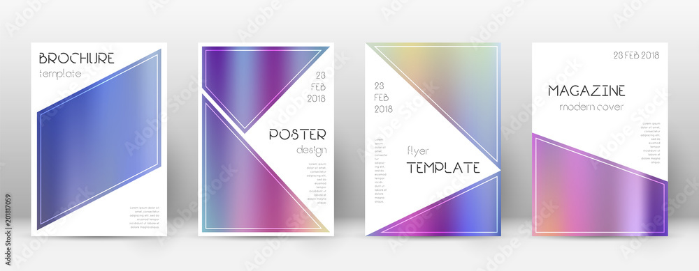 Flyer layout. Triangle trending template for Brochure, Annual Report, Magazine, Poster, Corporate Presentation, Portfolio, Flyer. Beautiful color gradients cover page.