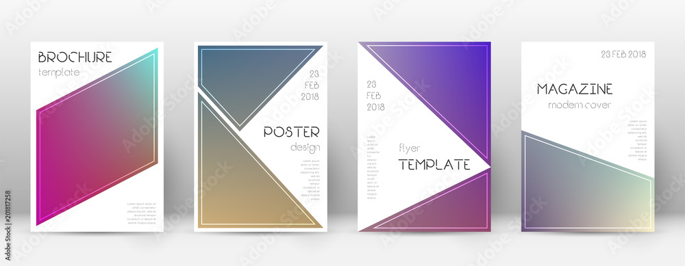 Flyer layout. Triangle incredible template for Brochure, Annual Report, Magazine, Poster, Corporate Presentation, Portfolio, Flyer. Bewitching gradient cover page.