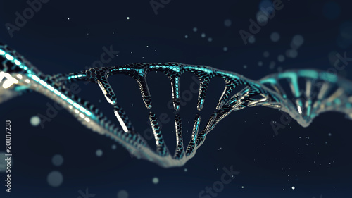 Obraz na plátně Cool stylish DNA molecules